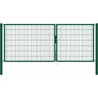Alberts 648282 Dubbele poort Flexo met toebehoren, groen, breedte 350 cm, hoogte 140 cm