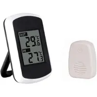 LONGZIMING -Draadloze Thermometer Binnen en Buiten – Digitale Temperatuurmeter met LCD Display – 433 MHz Sensor – Bereik tot 100 m – Voor Huis, Kantoor, Kas en Keuken – °C/°F Weergave