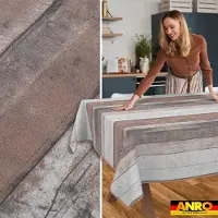 ANRO Tafelkleed Houtlook Meerkleurig 220x140cm Met sierband Afwasbaar Waterafstotend Binnen & Buiten