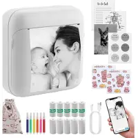 DNA Mini Printer - Fotoprinter - Fotoprinter Voor Smartphone - Labelprinters - Wit - 9cm x 9cm x 4cm