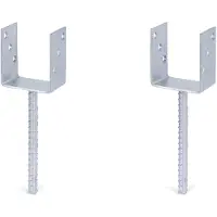 Alberts 2 x U-paaldrager mit Riffelstahl-betonanker, 91x104 mm, betonanker 200 mm, thermisch verzinkt, voor inbetonneren
