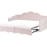 Beliani LORETTE - Onderschuifbed - Pastelroze - 90/180 x 200 cm - Fluweel