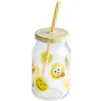 Cerve Emoticons Beker In Glas Met Rietje