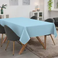 ANRO Tafelkleed Effen linnenlook Blauw 180x120cm Met sierband Afwasbaar Waterafstotend