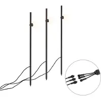 QAZQA Set van 3 moderne tuinspots zwart incl. LED IP44 - Garly Ball
