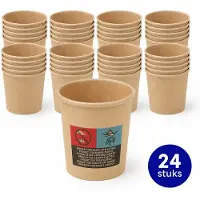 Spies Online Papierbekers van 75 ml – 24 stuks – Kleine wegwerpbekers voor espresso, proeverijen en feestjes – Bruin