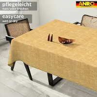 ANRO Tafelkleed Effen linnenlook Meerkleurig 400x140cm Met sierband Afwasbaar Waterafstotend