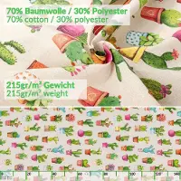 ANRO Tafelkleed Cactussen Meerkleurig 140x120cm Rechte rand Afwasbaar Waterafstotend Binnen & Buiten