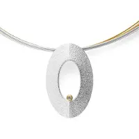 Bastian Inverun Bastian - dames hanger met spang 12 draads - 925/- Pendant, fg matt/glossy, 0.02 ct