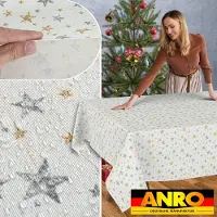 ANRO Tafelkleed Kerststerren Meerkleurig 240x140cm Rechte rand Afwasbaar Waterafstotend
