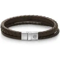 Rebel & Rose Rebel and Rose RR-M0065-S - Full Metal Premium Combo 9 mm Brown - Armband-Maat L