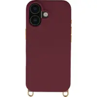 Selencia Rivièra MagSafe Backcover met afneembare haakjes voor de Apple iPhone 16 - Bold Burgundy