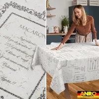 ANRO Tafelkleed Vintage menu Meerkleurig 280x140cm Met sierband Afwasbaar Waterafstotend