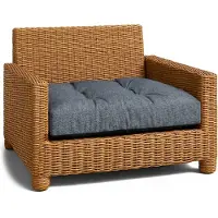 Amazinggirl Kussen Lounge Tuinmeubelen - Zitkussen 50x50 cm Rug Rattan Ideaal voor balkon terras loungeset buiten comfort vulling dik duurzaam Jeanskleur Eco-linnen