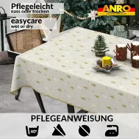 ANRO Tafelkleed Kerstbomen Meerkleurig 280x140cm Met sierband Afwasbaar Waterafstotend
