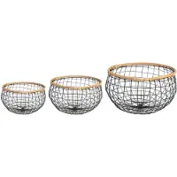 Idimex Metalen manden LOU, set van 3 - Zwart