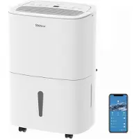 Shinco Draagbare luchtontvochtiger met wifi/app-bediening (30 l/dag), luchtreiniger met actief-koolfilter, automatische ontvochtiging, 24-uurs timer, continue afvoer, wasdroogfunctie