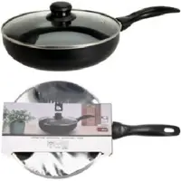 Koopman Aluminium Koekenpan 24 cm met antiaanbaklaag inclusief glazen deksel
