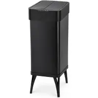 Five Stars Sensor Prullenbak Op Pootjes 60 Liter – RVS Afvalbak met Dubbele Klepopening – Soft Close – Zwart