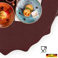 ANRO Tafelkleed Effen linnenlook Meerkleurig Rond Ø100cm Rechte rand Afwasbaar Waterafstotend