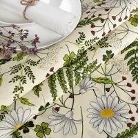 ANRO Tafelkleed Kamille Groen 400x140cm Rechte rand Afwasbaar Waterafstotend Binnen & Buiten