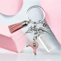 Home Sleutelhanger Kapperset Roze ( Fohn /Schaar/ Borstel/Kam etc )
