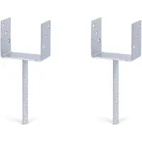 Alberts 2 x U-paaldrager mit Riffelstahl-betonanker, 121x104 mm, betonanker 200 mm, thermisch verzinkt, voor inbetonneren
