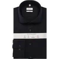 Seidensticker Performance Slim Fit Jersey overhemd donkerblauw, Effen