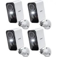 IeGeek 2K Draadloze Beveiligingscamera Buiten met Accu - WiFi IP Camera met Kleuren Nachtzicht, PIR Bewegingsdetectie en App 4pcs