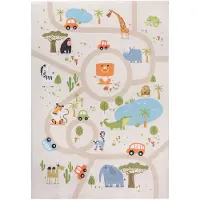 Muratap Kindervloerkleed safari multi wasbaar antislip- 60x180 cm
