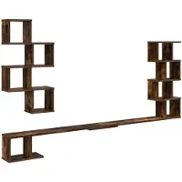 vidaXL Wandgemonteerd TV Rek Gerookt eiken 200 x 15 x 94 cm