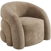Sweeek Fauteuil van stof 1 zits organisch Taupe
