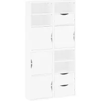 vidaXL Bijzetkasten 4 st "ODDA" 40x24x79 cm massief grenenhout wit