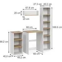 Vicco Badkamermeubelset Viktor, Wit/Artisanaal eiken, 4-delig
