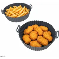 MamboCat 2-delige set Airfryer siliconen vorm rond Ø20cm met handvatten – 22276812