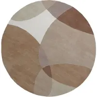 Veer Carpets Vloerkleed abstract /bruin rond ø230 cm