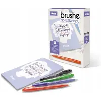 Tombow Brush Pen Set voor Lettering - 4 Kleuren + Lesboek