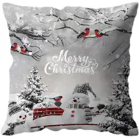 Fenix Kerst Kussenhoes 40x40cm - Vrolijke Sneeuwpoppen
