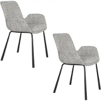 Zuiver Brit Eetkamerstoelen Armleuning Grijs - Set van 2