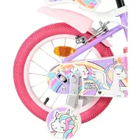 Kubbinga B.V. Unicorn Kinderfiets - Meisjes - 14 inch - Paars - Twee handremmen
