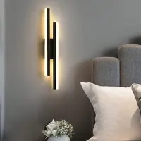 Riserva LED Wandlamp Zwart - 16W - 3 Lichtkleuren (3000K/4500K/6500K) - Moderne Design Wandlamp voor Hal, Gang en Trap