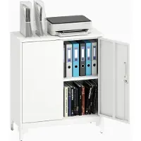 HOMCOM File Cabinet-Metall-80L x 35B x 91H cm-Weiß