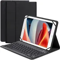 Just in Case tablet Hoes met Toetsenbord geschikt voor Universal 9-11 inch - QWERTZ Bluetooth Keyboard Case - Zwart