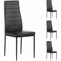 Idimex Eetkamerstoelen NATHALIE, set van 4 - Zwart/Zwart