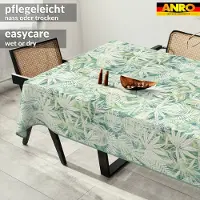 ANRO Tafelkleed Bladeren Beige 200x140cm Met sierband Afwasbaar Waterafstotend Binnen & Buiten