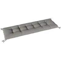 Outsunny Outdoor Sofa Cushion-Polyester, PP-katoen-65L x 198B x 13H cm-Lichtgrijs