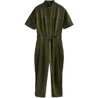 Next - Dames - Petite jumpsuit met trechterkraag en korte mouwen - Petite - Groen