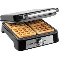 Bestron Wafelijzer ASW1600S – 4 Wafels per Bakbeurt – Instelbare Thermostaat – Antiaanbaklaag – 1600 W