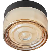 Loom Design LED plafondlamp Otto Wave, amber, IP65 dimbaar, crème / amber, Glas, Modern, LED plafondlamp