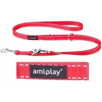 Amiplay 6-in-1 Reflecterende Hondenlijn Rood L (100-200cm, 2cm ras)